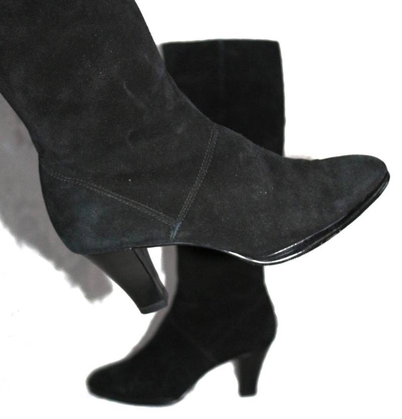 70Er 80Er Stiefel Wildleder Eu/De Gr. 39 Vintage Gabor High Heel Schlank Elegant Vielseitig Boho Hippie Chic von myVINTAGEsoulandpain