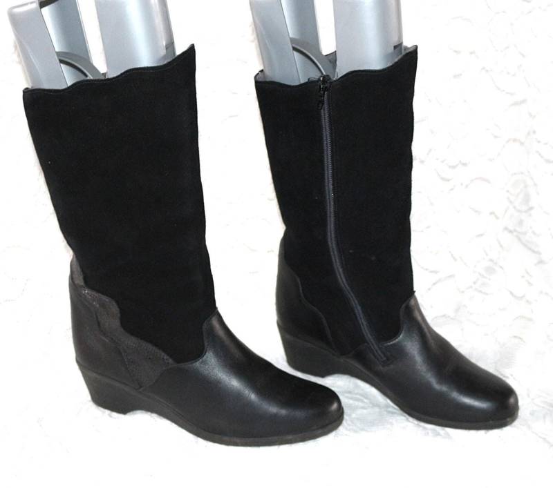 70Er Lederstiefel Eu/De Gr. 39 Hippie Salamander Gefütterte Winterstiefel Schlupfstiefel Leder Wildleder Boho von myVINTAGEsoulandpain