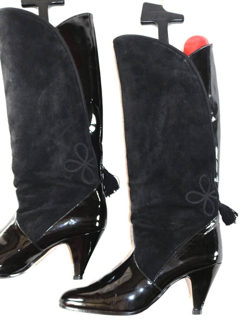 80Er Gabor Stiefel Eu/De Gr. 38 39 Lack Leder Vintage High Heel Boho Schlupfstiefel Verspielt von myVINTAGEsoulandpain