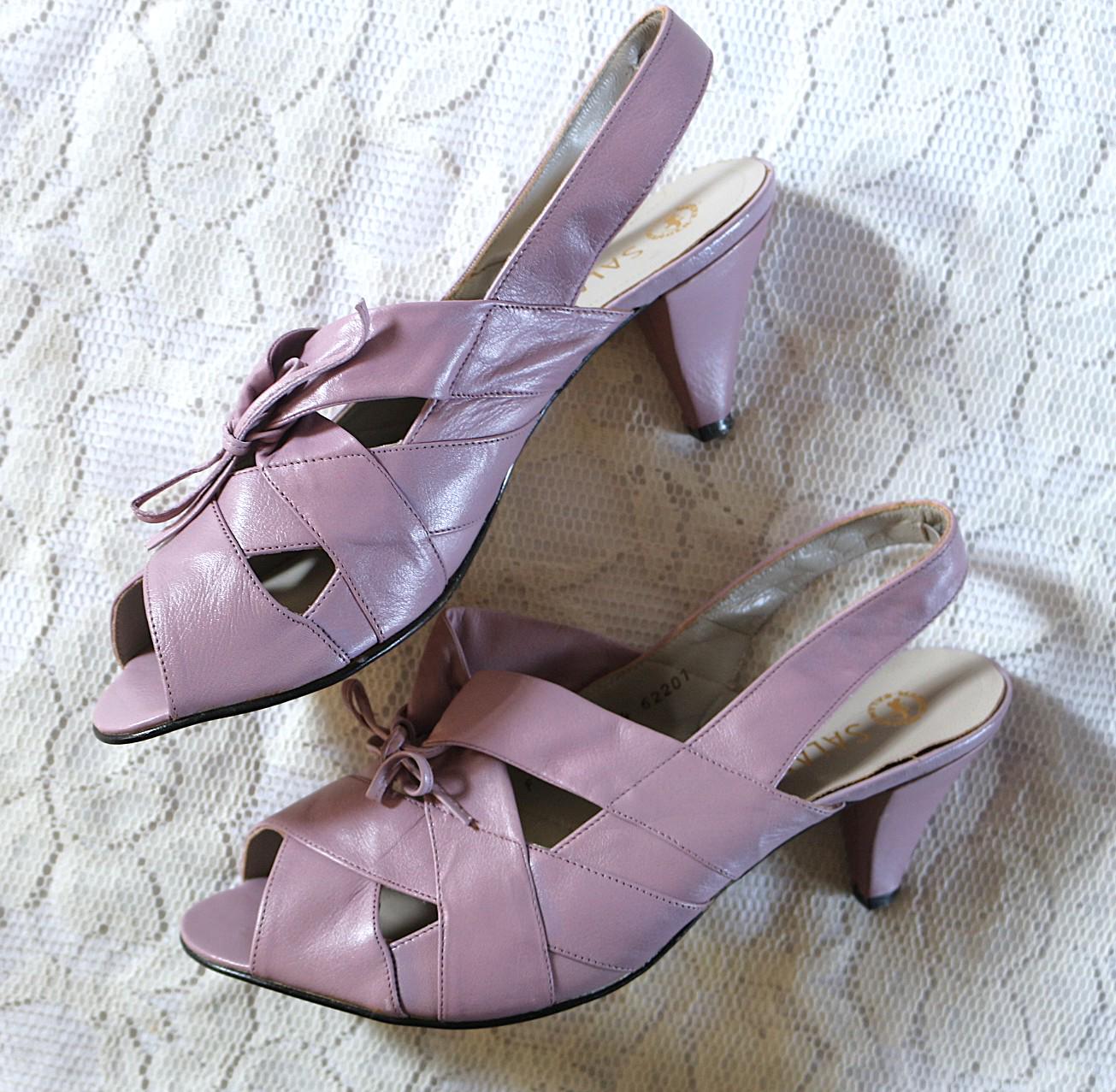 80Er Sandalette Eu/De Gr. 38 39 Salamander True Vintage Flieder Sandalen Design 7, 5cm Hacken von myVINTAGEsoulandpain