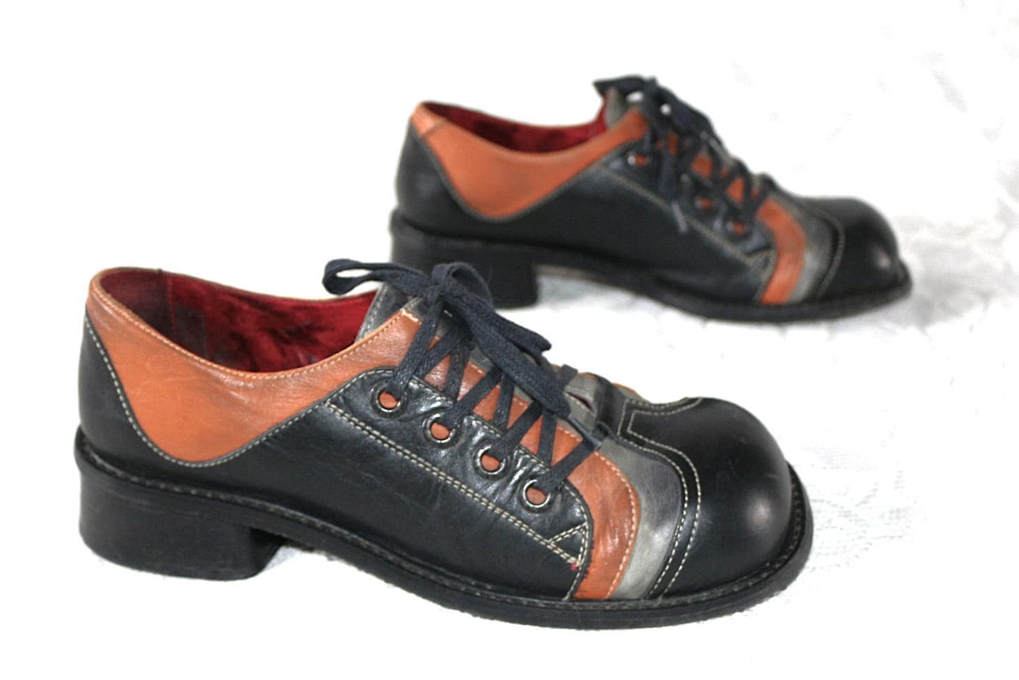 Lederschuhe Eu/De Gr. 38 Tiggers Vintage Chunky Schnürschuhe Y2K 00Er Boho Bunt von myVINTAGEsoulandpain