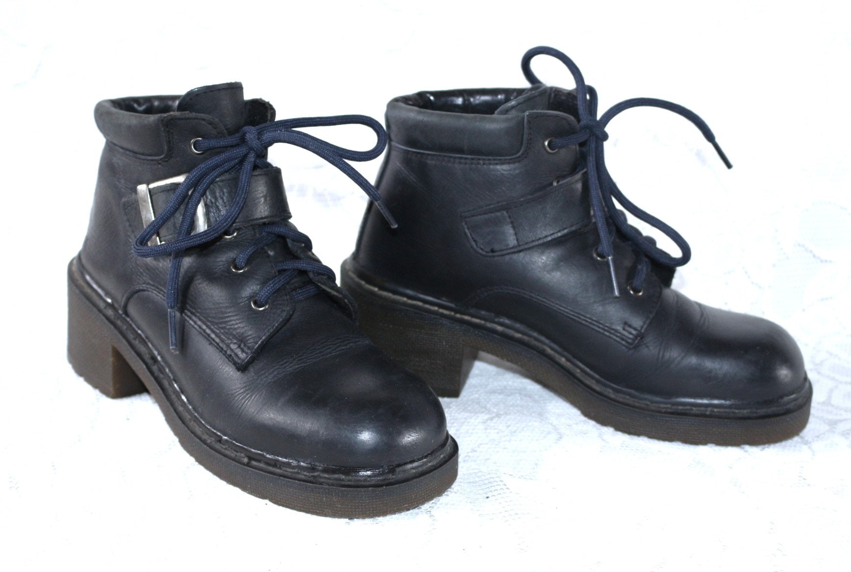 80Er Schnürschuhe Eu/De 37 38 Leder Boots Chunky Y2K Robust Boho Vielseitig Schuhe Vintage von myVINTAGEsoulandpain