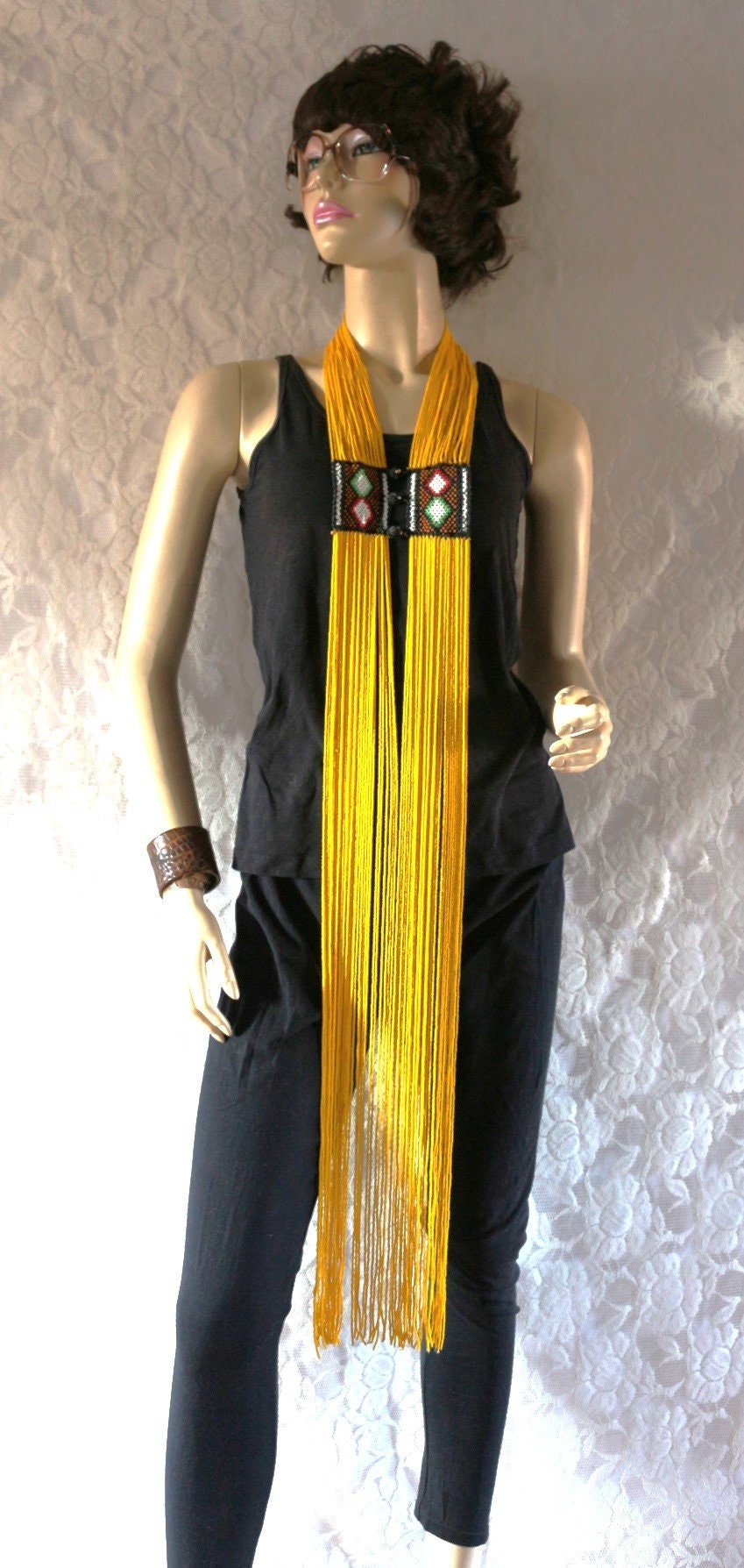 Kette 70Er Extrem Lang 106cm Hippie Vintage Statement Roncallies Perlenkette Afrikanisch Ausgefallen von myVINTAGEsoulandpain