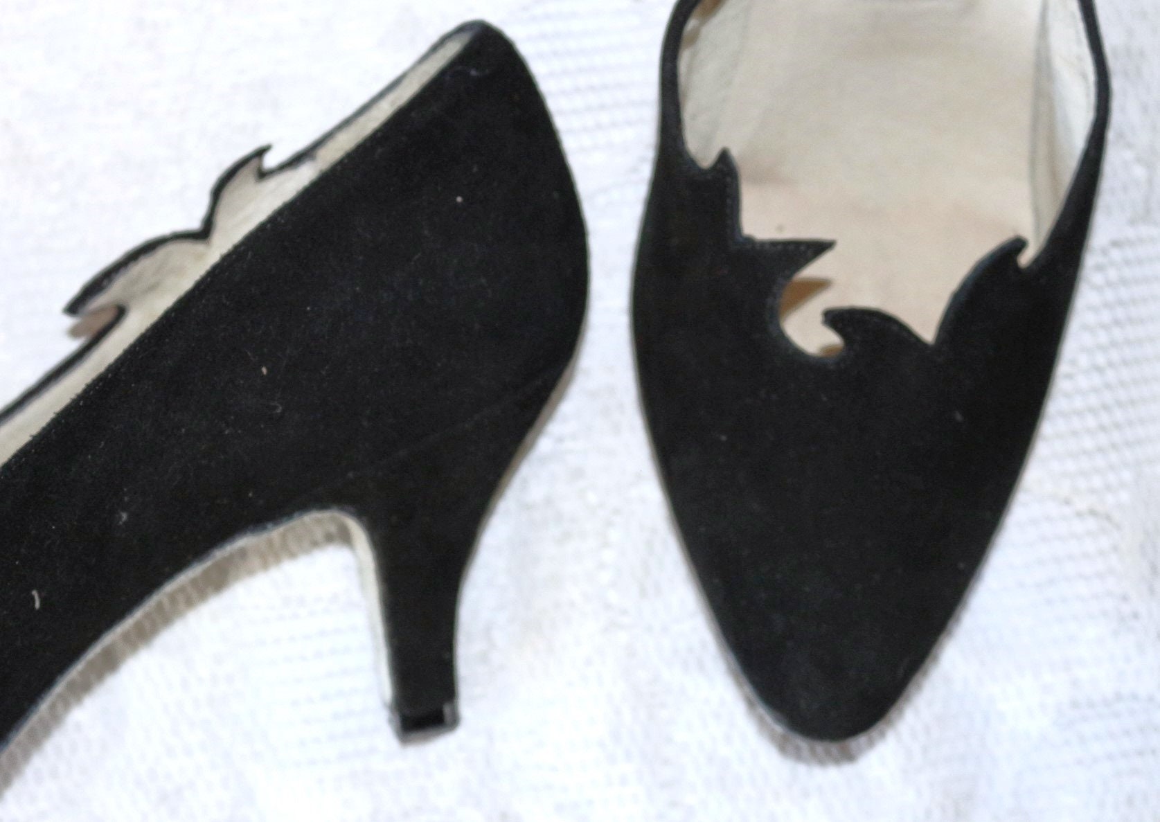 Pumps Vollleder Tanzschuhe Eu/De Gr. 37 Schuhe 80Er Y2K Verspielt Hochwertig Design Zacken Boho Tanz Wildleder Vintage von myVINTAGEsoulandpain