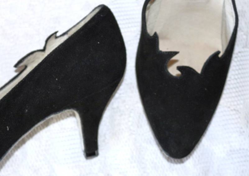 Pumps Vollleder Tanzschuhe Eu/De Gr. 37 Schuhe 80Er Y2K Verspielt Hochwertig Design Zacken Boho Tanz Wildleder Vintage von myVINTAGEsoulandpain