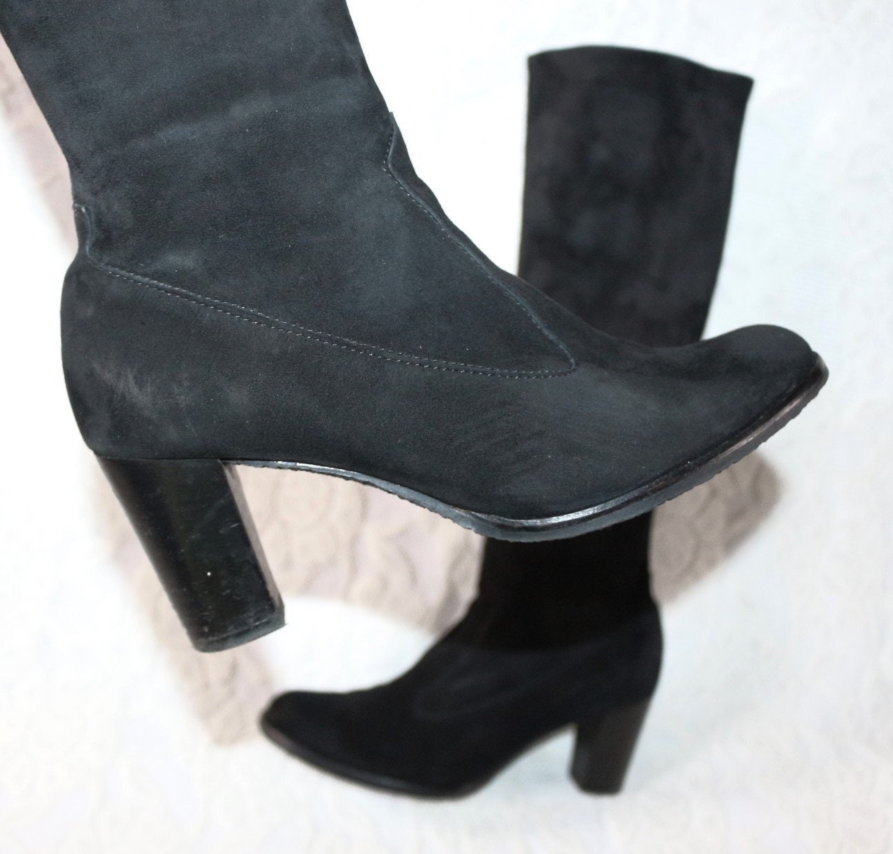 Stretch Leder Stiefel Y2K Eu/De Gr. 38 Peter Kaiser Schlupfstiefel Vintage 7, 5cm High Heel Schlank Elegant Und Vielseitig von myVINTAGEsoulandpain