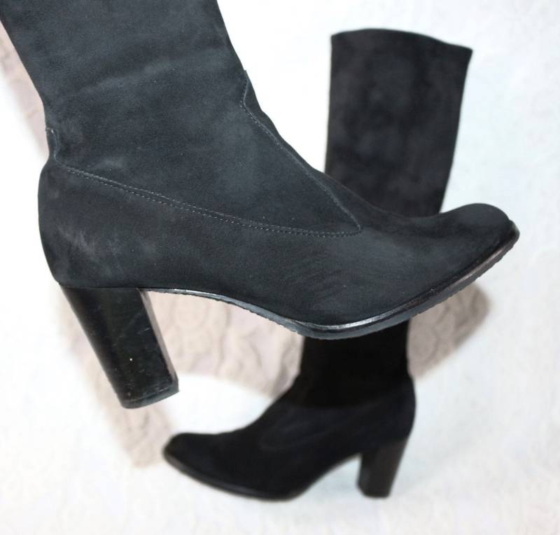 Stretch Leder Stiefel Y2K Eu/De Gr. 38 Peter Kaiser Schlupfstiefel Vintage 7, 5cm High Heel Schlank Elegant Und Vielseitig von myVINTAGEsoulandpain