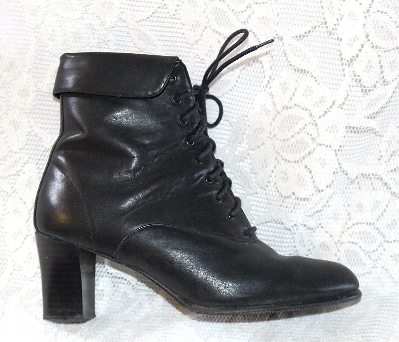 Leder Stiefelette Eu/De Gr.40 Hackenschuhe Y2K 7cm Boho Schnürschuhe Vielseitig von myVINTAGEsoulandpain