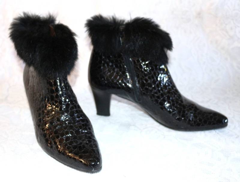 stiefelette Peter Kaiser Eu/De Gr. 39 Fell Ankle Boots Vintage Lackleder Boho 80Er 90Er 6, 5cm Hackenschuhe von myVINTAGEsoulandpain