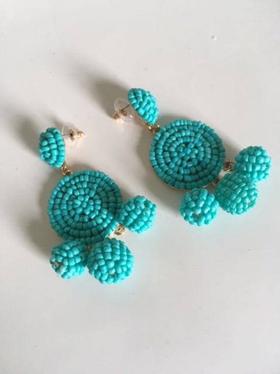 Wunderschöne Türkis Bon Ohrringe Mit Saatperlen Wunderschöne Türkis Bon Ohrringe Mit Saatperlen von myauntsjewelry