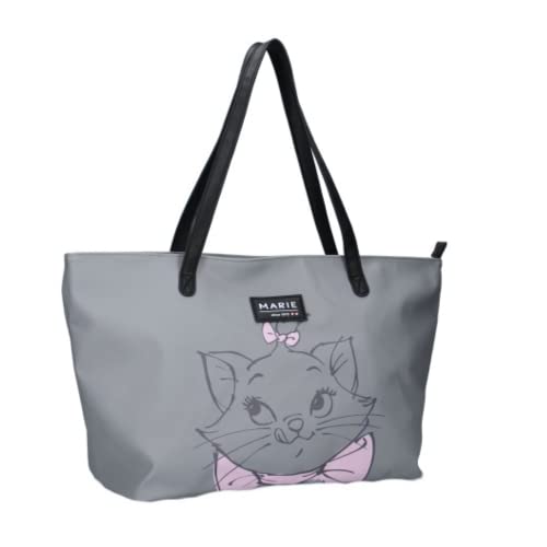 mybagstory - Einkaufstasche – Aristocats – Disney – Damen – Jugendliche – Strand – Laufen – Schule – College – Größe 56 cm – Träger, Schwarz von mybagstory