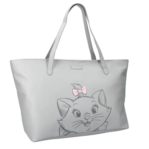 mybagstory - Einkaufstasche – Aristocats – Disney – Damen – Jugendliche – Strand – Laufen – Schule – College – Größe 56 cm – Träger, Schwarz von mybagstory