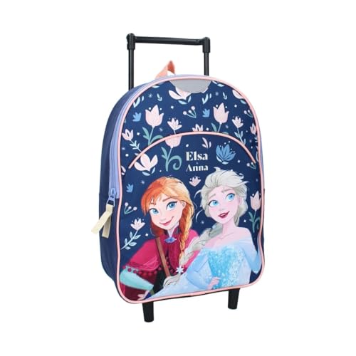 mybagstory - Eiskönigin – Rucksack mit Rollen für Mädchen, 33 x 25 x 11 cm – Kindergarten-Trolley mit 1 Reißverschlussfach – leichter Schulranzen zum Ziehen von mybagstory