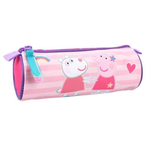 mybagstory,Federmäppchen – Peppa Pig – Kinder – Schule – Grundschule – Kindergarten – Kindergarten – Kindergarten – Kindergarten – Krippenfächer – Mäppchen für Mädchen – Größe 21 cm, Rosa, federtasche von mybagstory