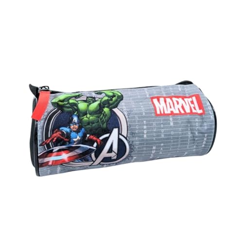 mybagstory Federmäppchen für Jungen – Avengers – Kinder – Schule – Grundschule – Kindergarten – Krippe – Federmäppchen für Jungen – Größe 20 cm, Avengers, Grau, Klassisch von mybagstory