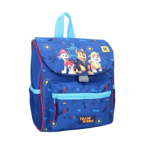 mybagstory - Kleiner Rucksack – Paw Patrol – Kinder – Schule – Kindergarten – Kindergarten – Krippe – Schulranzen Jungen – Größe 23 cm – verstellbare Träger, blau, S von mybagstory