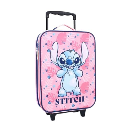 mybagstory Koffer – Stitch – Rosa – Kinder – Gepäck – Reise – Urlaub – Koffer Mädchen – Größe 42 cm – Rollen – Geschenkidee, Stitch, Rosa, Klassisch von mybagstory