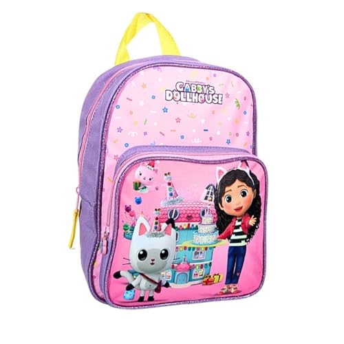 mybagstory Mädchen-Rucksack – Rosa – Kinder – Schule – Kindergarten – Grundschule – Schulranzen Mädchen – verstellbare Träger – Geschenkidee – Rosa – Gabby's Dolhouse – 31,5 cm, Rosa - Gabby - von mybagstory