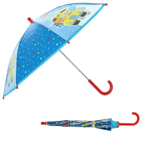 mybagstory - Regenschirm für Kinder – Cocomelon – Blau – Kindergarten – Urlaub – Regenschirm für Jungen – 71 cm – Geschenkidee – leicht – kompakt – manuelle Öffnung – robust – klemmfest, blau von mybagstory