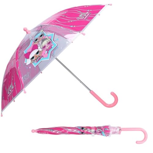 mybagstory - Regenschirm für Kinder - LOL Surprise - Rosa - Kindergarten - Urlaub - Regenschirm Mädchen - 71 cm - Geschenkidee - leicht - kompakt - manuelle Öffnung - strapazierfähig - Klemmfest, Rosa von mybagstory