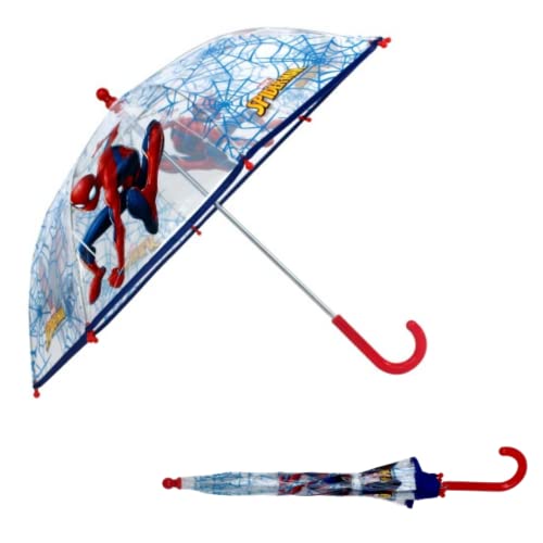 mybagstory - Regenschirm für Kinder – Spiderman – Blau – Kindergarten – Urlaub – Regenschirm für Jungen – 73 cm – Geschenkidee – leicht – kompakt – manuelle Öffnung – robust – klemmfest, blau von mybagstory