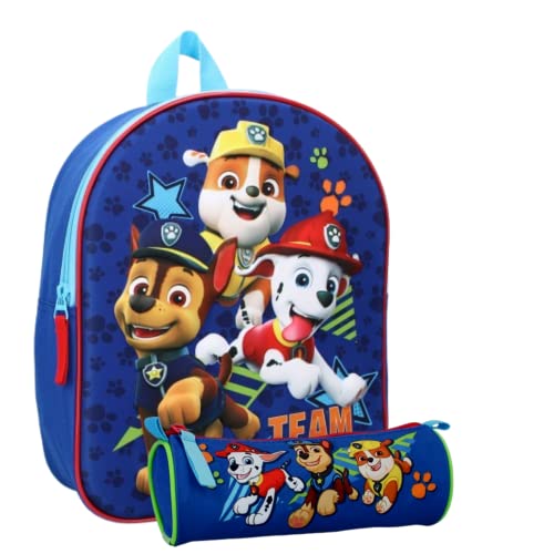 mybagstory - Rucksack – 3D – Paw Patrol – Kinder – Schule – Primär – Material – Garnitur – Krippe – Schulranzen für Jungen – Größe 32 cm – verstellbare Träger + Federmäppchen, blau von mybagstory