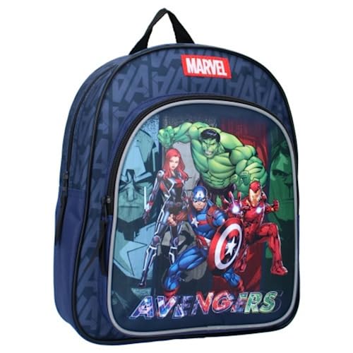 mybagstory - Rucksack – Avengers – Blau – Kinder – Schule – Grundschule – Kindergarten – Schulranzen für Jungen – Größe 30 cm – verstellbare Träger – Geschenkidee, blau, 30cm von mybagstory