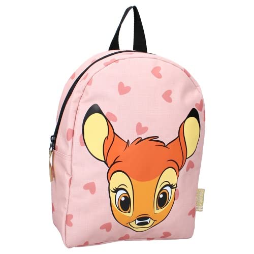 mybagstory - Rucksack – Bambi – Disney – Kinder – Schule – Primär – Materal – Stickerei – Krippe – Schulranzen für Mädchen – Größe 31 cm – verstellbare Träger, Rosa von mybagstory