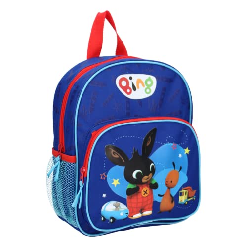 mybagstory - Rucksack – Bing – Blau – Kinder – Schule – Kindergarten – Kindergarten – Kindergarten – Grundschule – Größe 28 cm – verstellbare Träger – Geschenkidee, rot von mybagstory