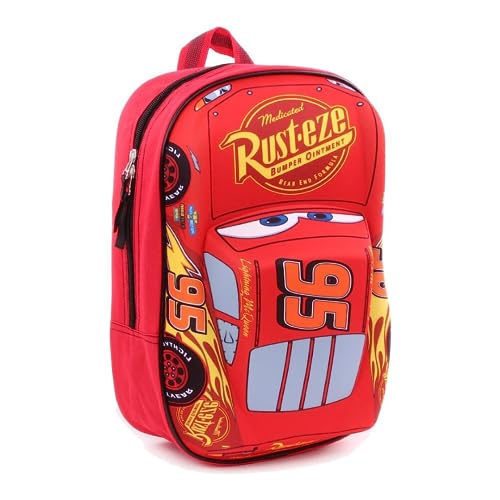 mybagstory - Rucksack - Cars - Disney - Kinder - Schule - Grundschule - Kindergarten - Kindergarten - Schulranzen Jungen - Größe 31 cm - verstellbare Träger - Geschenkidee, rot, 31 cm von mybagstory