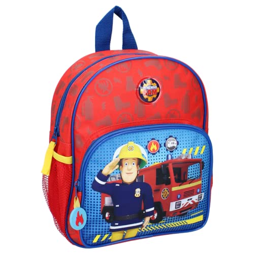 mybagstory - Rucksack - Feuerwehrmann Sam - Rot - Kind - Schule - Kindergarten - Kinderbetreuung - Krippe - Grundschule Schulranzen für Jungen Größe 28 cm - Verstellbare Schultergurte - Geschenkidee von mybagstory