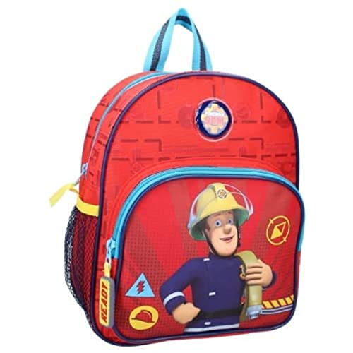 mybagstory - Rucksack – Feuerwehrmann Sam – Rot – Kinder – Schule – Primärgarten – Kindergarten – Kindergarten – Schulranzen Unisex – Größe 29 cm – verstellbare Träger von mybagstory