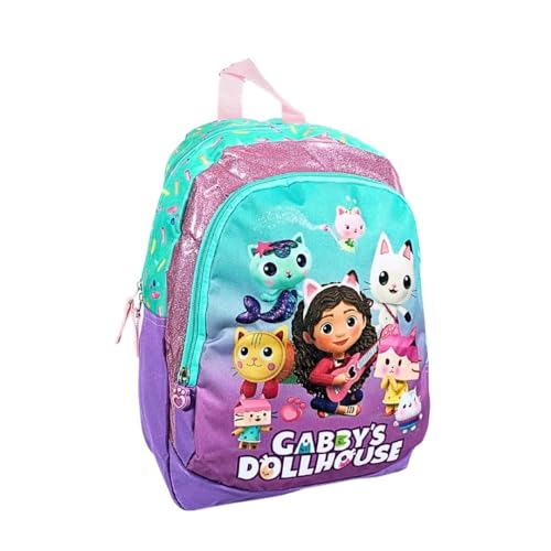 mybagstory - Rucksack - Gabby's Dolhouse - Kinder - Schule - Grundschule - Kindergarten - Kindergarten - Schulranzen - Mädchen - Größe 38 cm - verstellbare Träger - Geschenkidee, violett, 38 cm von mybagstory