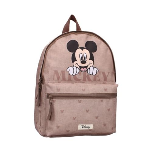 mybagstory - Rucksack - Mickey Mouse - Braun - Disney - Kinder - Schule - Kindergarten - Kindergarten - Schulranzen Jungen - Größe 31 cm - verstellbare Träger - Geschenkidee, braun, 31 cm von mybagstory