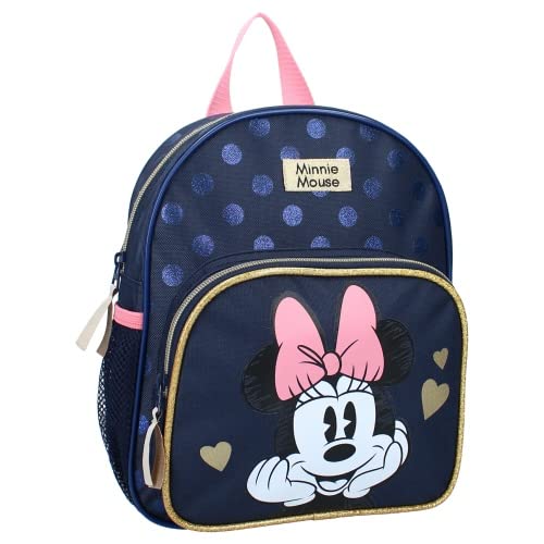 mybagstory - Rucksack – Minnie Mouse – Kinder – Schule – Grundlage – Material: – Stickerei – Krippe – Schulranzen für Mädchen – Größe 29 cm – verstellbare Träger, Rosa, 36 von mybagstory