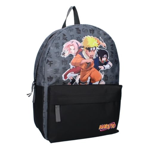 mybagstory - Rucksack - Naruto - Grau - Kinder - Schule - Kindergarten - Grundschule - Schulranzen Jungen - 39 cm - Geschenkidee, grau, 39 cm von mybagstory