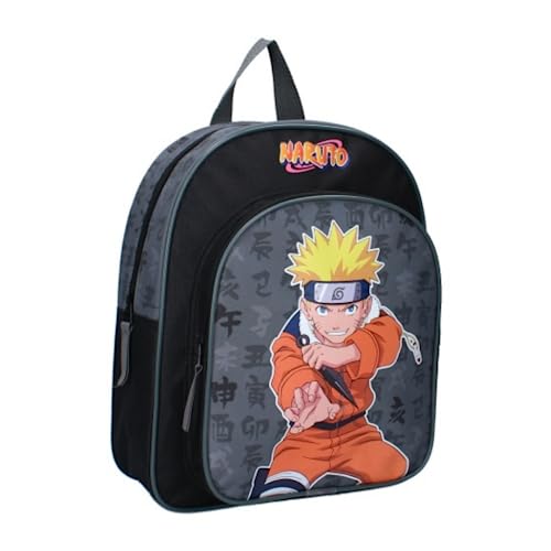 mybagstory - Rucksack – Naruto - Grau - Kind - Schule - Vorschule - Kindertagesstätte - Grundschule - Jungen-Schulranzen - Größe 30 cm - Verstellbare Träger - Geschenkidee von mybagstory