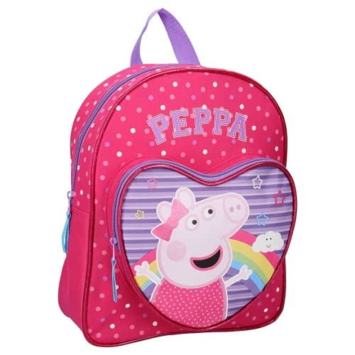 mybagstory - Rucksack – Peppa Pig - Rosa - Kind - Schule - Vorschule - Kindertagesstätte - Grundschule - Mädchen-Schulranzen - Größe 31 cm - Verstellbare Träger - Geschenkidee von mybagstory