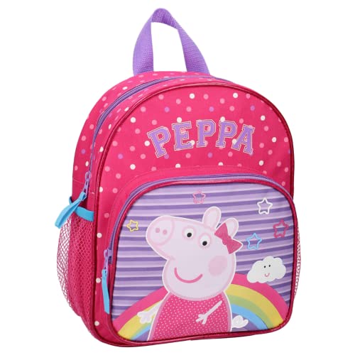 mybagstory - Rucksack – Peppa Pig – Rosa – Kinder – Schule – Kindergarten – Kindergarten – Kindergarten – Grundschule – Mädchen – Größe 29 cm – verstellbare Träger – Geschenkidee, Rosa, 36 von mybagstory