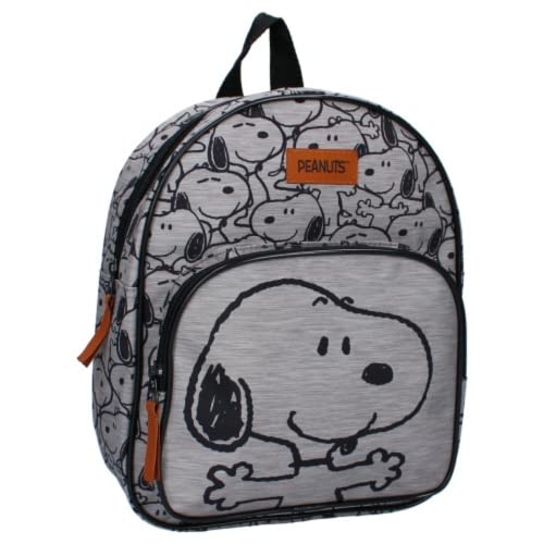 mybagstory - Rucksack – Snoopy – Grau – Kinder – Schule – Grundschule – Kindergarten – Schulranzen für Jungen – Größe 29 cm – verstellbare Träger von mybagstory