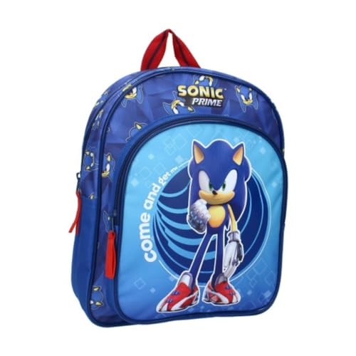 mybagstory - Rucksack - Sonic - Blau - Kinder - Schule - Kindergarten - Grundschule - Schulranzen Jungen - Größe 30 cm - verstellbare Träger - Geschenkidee, blau, 30 cm von mybagstory