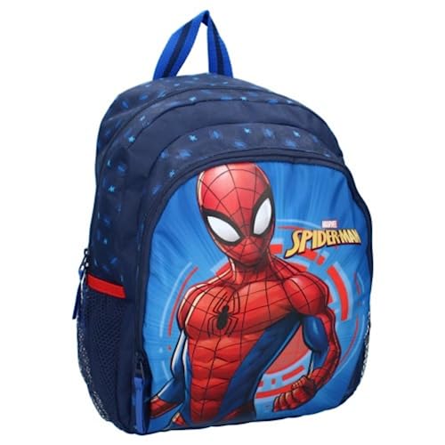 mybagstory - Rucksack – Spiderman – Marvel – Kinder – Schule – Grundschule – Kindergarten – Schulranzen – Jungen – Größe 35 cm – verstellbare Träger – Geschenkidee, blau, 35 cm von mybagstory