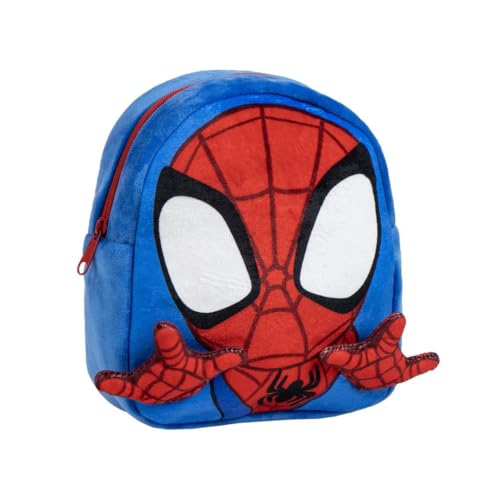 mybagstory - Rucksack Spidey Plüsch – Kinder 25 x 20 x 8 cm – Ultra weich – 1 Reißverschlussfach – Mini-Tasche für Kindergarten, Kindergarten, Ausflüge oder Superhelden-Geschenk von mybagstory