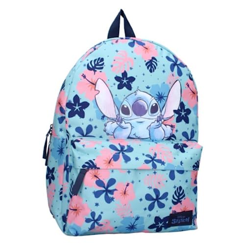 mybagstory - Rucksack - Stitch - Blau - Kinder - Schule - Kindergarten - Grundschule - Schulranzen Mädchen - 39 cm - Geschenkidee, blau, 39 cm von mybagstory