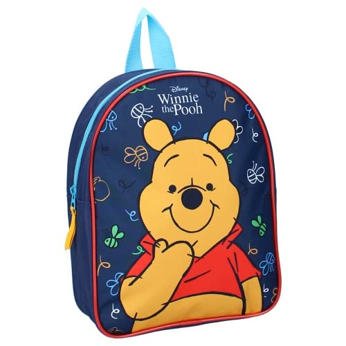 mybagstory - Rucksack – Winnie Puuh – Blau – Kinder – Schule – Primärgarten – Kindergarten – Kindergarten – Schulranzen Unisex – Größe 29 cm – verstellbare Träger von mybagstory