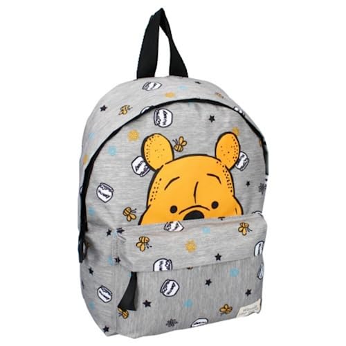 mybagstory Rucksack – Winnie Puuh – Disney – Kinder – Schule – Grundschule – Kindergarten – Kindergarten – Kindergarten – Kindergarten – Krippen – Schulranzen – Größe 31 cm – verstellbare Träger, grau von mybagstory