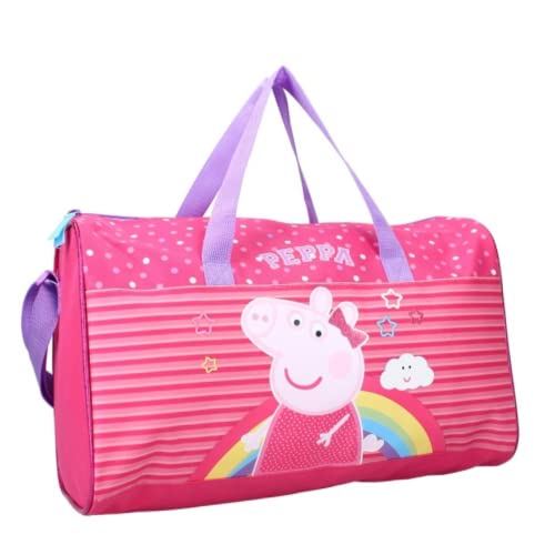 mybagstory - Sporttasche – Peppa Pig – Kinder – Schule – Kindergarten – Kindergarten – Krippe – Mädchentasche – Größe 40 cm – verstellbarer Gurt, Schwarz , kindergepäck von mybagstory