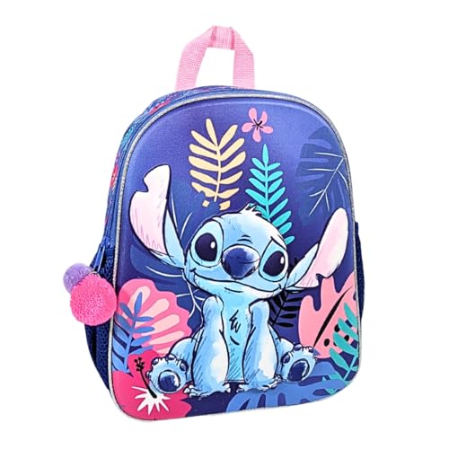 mybagstory - Stitch Mädchen Rucksack - Lila - Kinder - Schule - Kindergarten - Grundschule - Schulranzen Mädchen - Verstellbare Träger - Geschenkidee - Größe 30,5 cm, Violett - Stitch, 30,5 cm von mybagstory