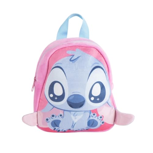 mybagstory - Stitch Plüsch Rucksack - Kinder 25x20x8 cm - Ultra Weich - 1 Reißverschlussfach - Mini Kuscheltasche für Kindergarten, Kindergarten, Ausflüge oder Geschenke von mybagstory