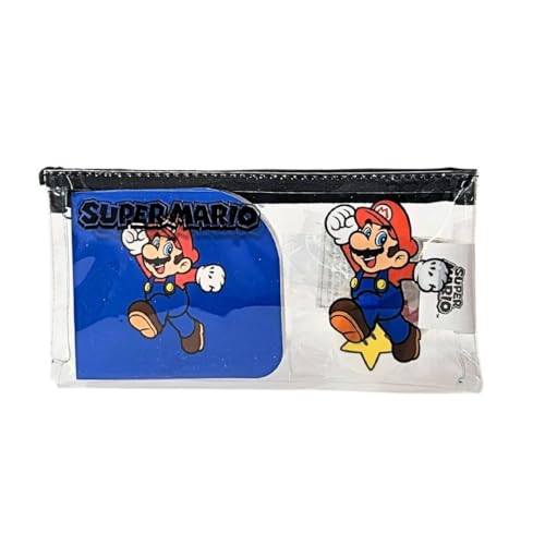 mybagstory Super Mario Jungen Federmäppchen, flach, gefüllt, transparent, für Kinder, Schule, Kindergarten, Grundschule, Grundschule, Grundschule, Federmäppchen, Jungen, Geschenkidee, 18,5 cm, Sonic, 23DSMA309TVC von mybagstory